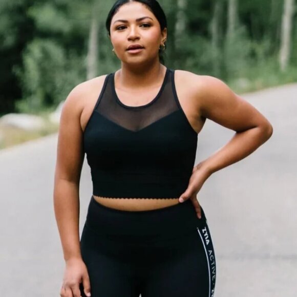 ZYIA | Active Star Mesh Scalloped Sports Bra | Sz. XS - Picture 1 of 7